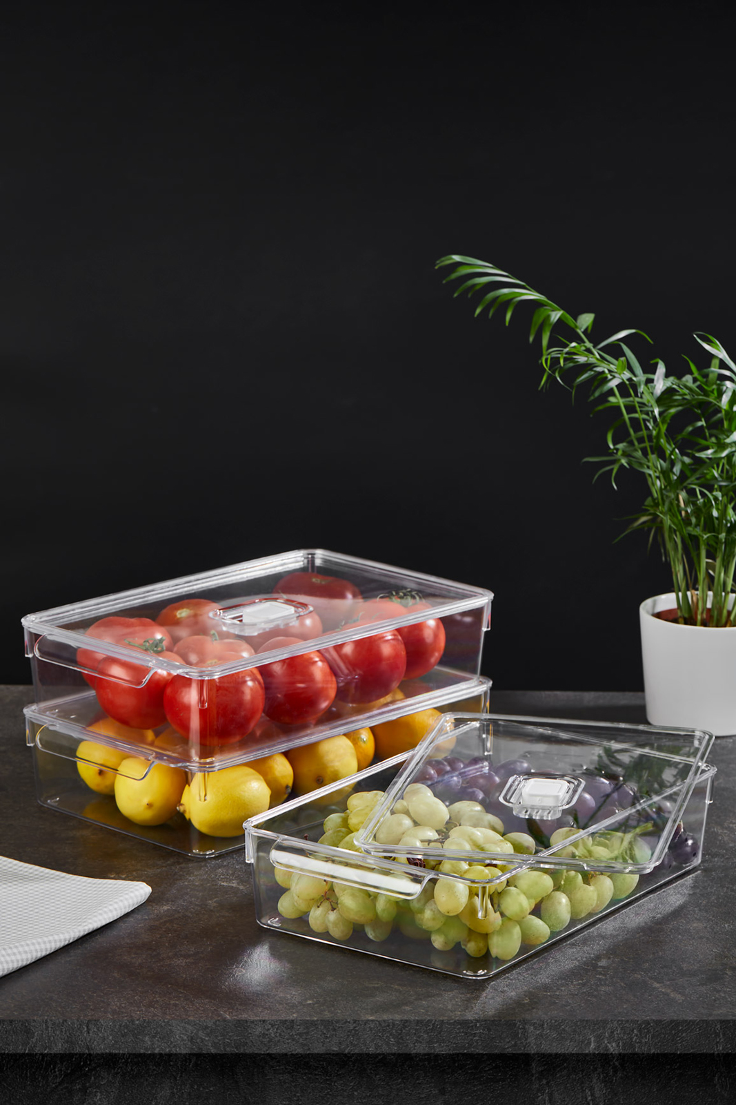 Crystal Fresh Cap Refrigerator Organizer With Cover 200 X 325 X 70 Mm